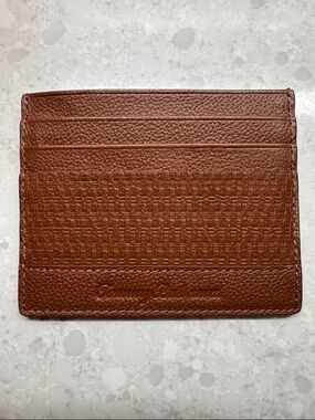 NWOT Tommy Bahama Brown Textured Leather Card & Key Holder